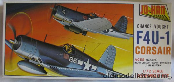 Jo-Han 1/72 Chance Vought F4U-1 Corsair - Major Gregory 'Pappy' Boyington / Lt. Ira Kepford - (F4U1), A-103 plastic model kit
